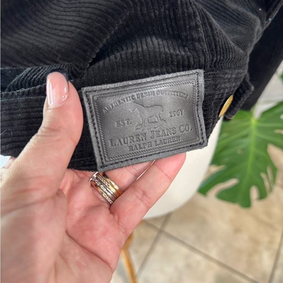 Lauren Jeans Co. Ralph Lauren Black Corduroy Trucker Jacket Y2K 90s style - Picture 4 of 5
